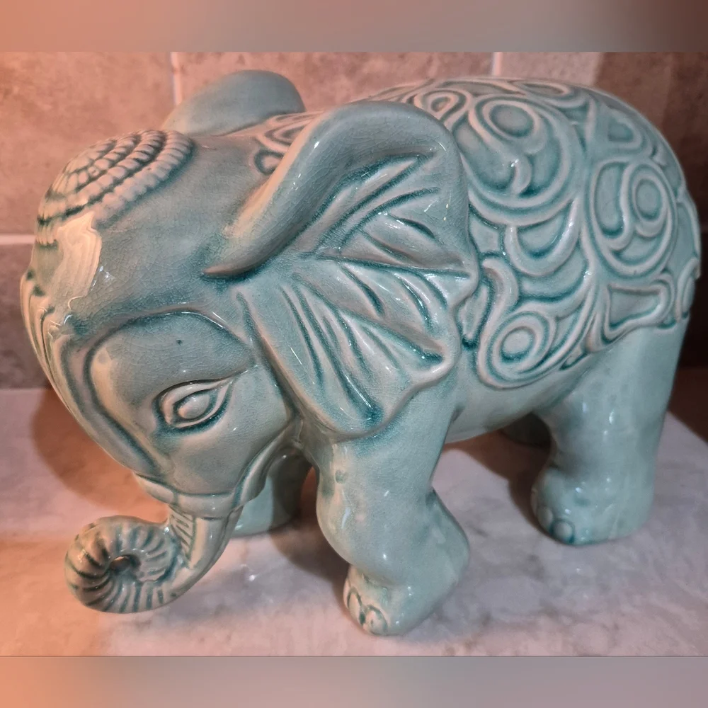 Ceramic Standing Elephant - Picture 2 of 5
